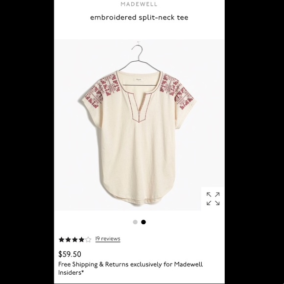 Madewell Cotton Top with Embroidery NWOT - Picture 2 of 8